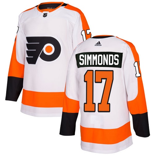 Adidas Flyers #17 Wayne Simmonds White Road Authentic Stitched NHL Jersey